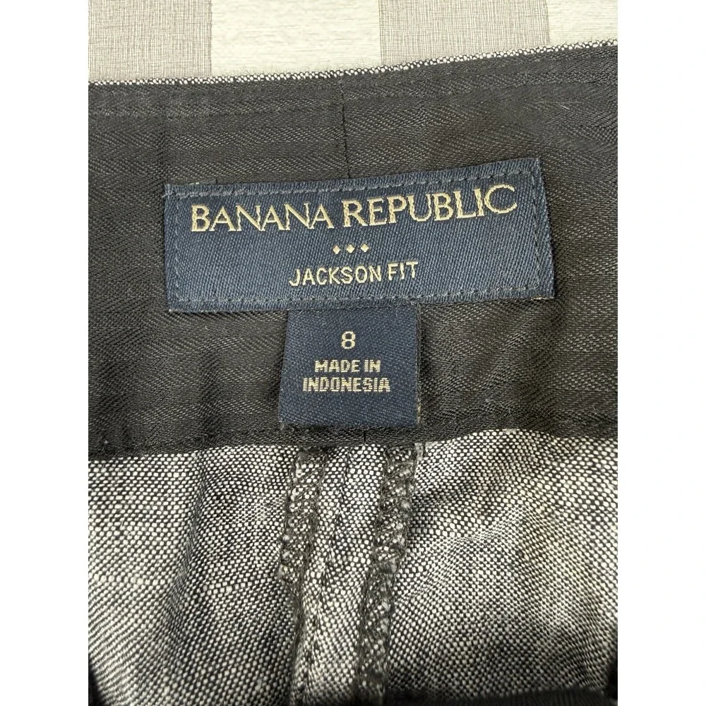 Linen Cotton Career Pants Banana Republic Jackson Fit Gray Size 8